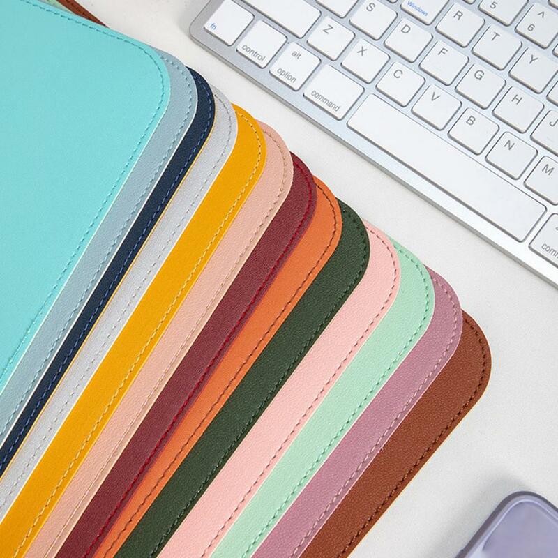 Stain Resistant Mouse Pad Strap Design Faux Leather Waterproof Smooth Surface Mouse Cushion Home Desktop Mat