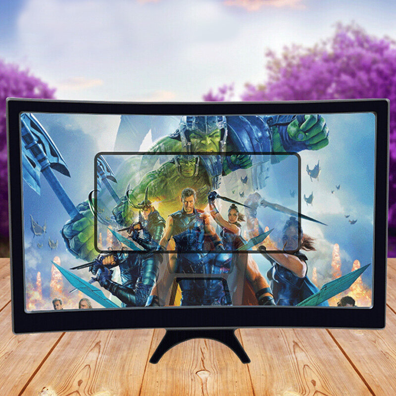 12 cal duży ekran 3D wzmacniacz HD zakrzywiony ekran ekran telefonu komórkowego lupa do stojak na Smartphone powiększyć
