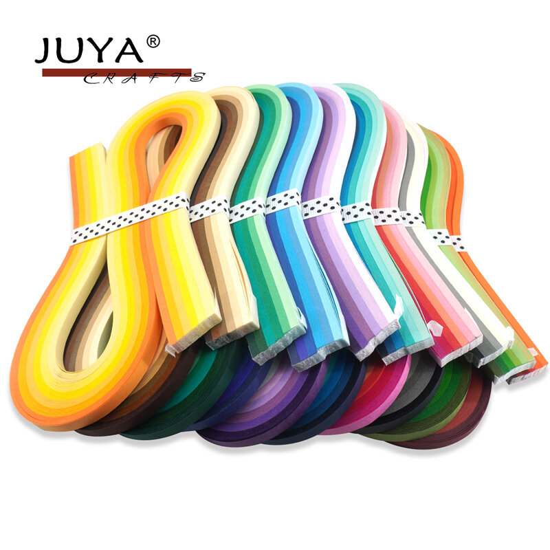 JUYA-Juego de tiras de papel multicolor, 60 colores, 10 paquetes de 54cm de longitud, 3mm/5mm/7mm/10mm disponibles