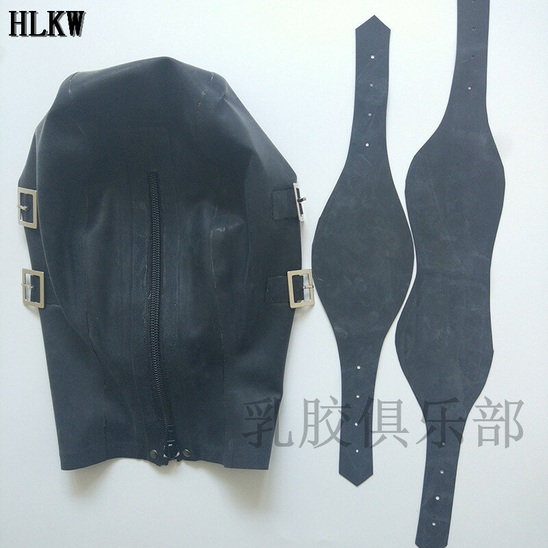 New Sexy Leather Latex Hood Black Mask Breathable Headset Fetish BDSM Bondage Adult Sex Games Coplay Mask For Costume Party