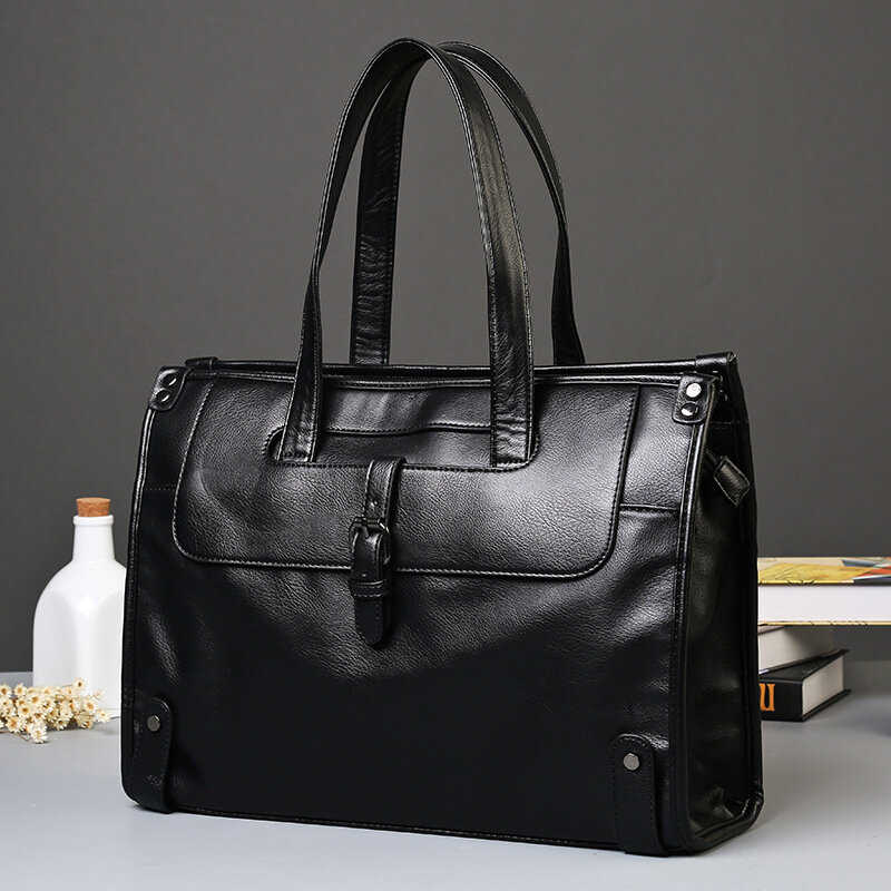 Портфель GUMST мужской из 2021 воловьей кожи, брендовая сумочка из натуральной воловьей кожи в деловом и офисном стиле, черная сумка на плечо для работы