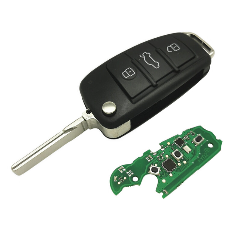 Datong-World Car Chave remota, substituição de controle inteligente, Flip Key, apto para Audi Q7, FCCID 8E0837220AF, 433 Mhz, 8E Chip