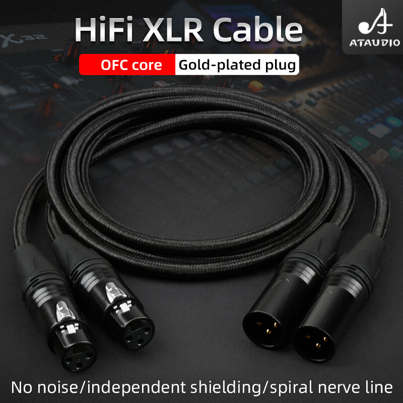Cable Hifi XLR de alta calidad 6N OFC, Conector de Cable de sonido para micrófono, Cable de extensión XLR para amplificadores mezcladores de Audio