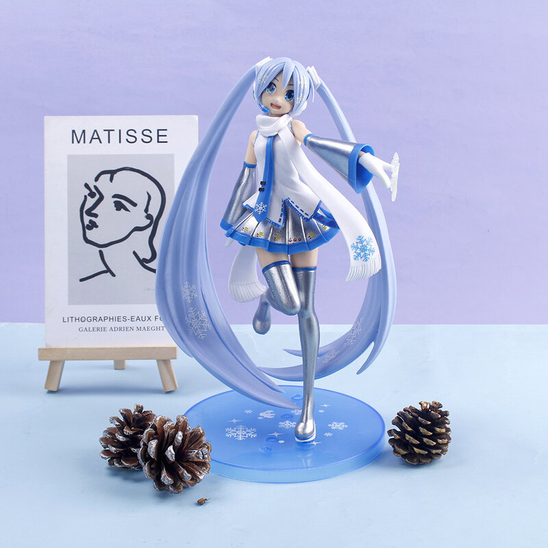 Novo anime azul miku sakura fantasma pvc figuras de ação meninas modelo brinquedos coletando presentes para meninas vestido casamento primavera