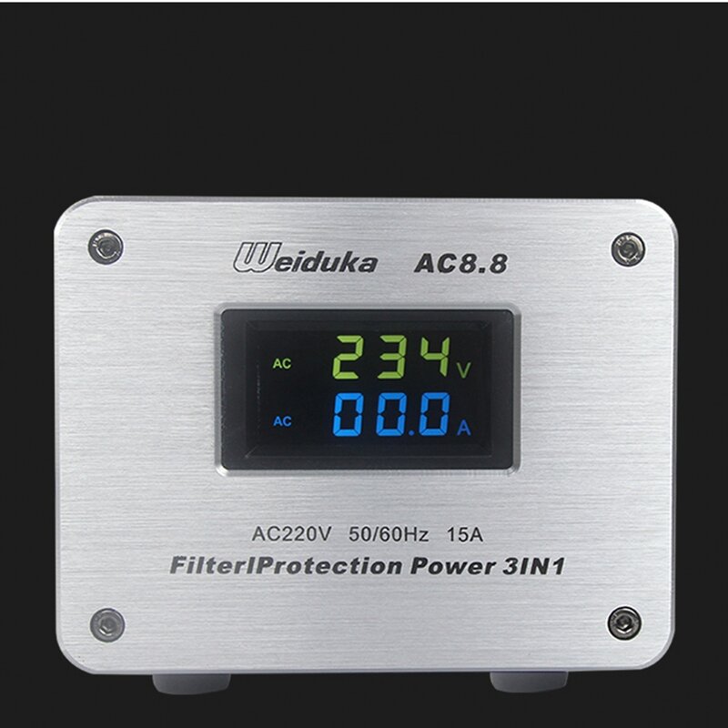 Purificador de filtro de potencia de Audio AC8.8 con pantalla LED, protección contra rayos, salida de alimentación de CA, Filtro avanzado, 3000W, 15A