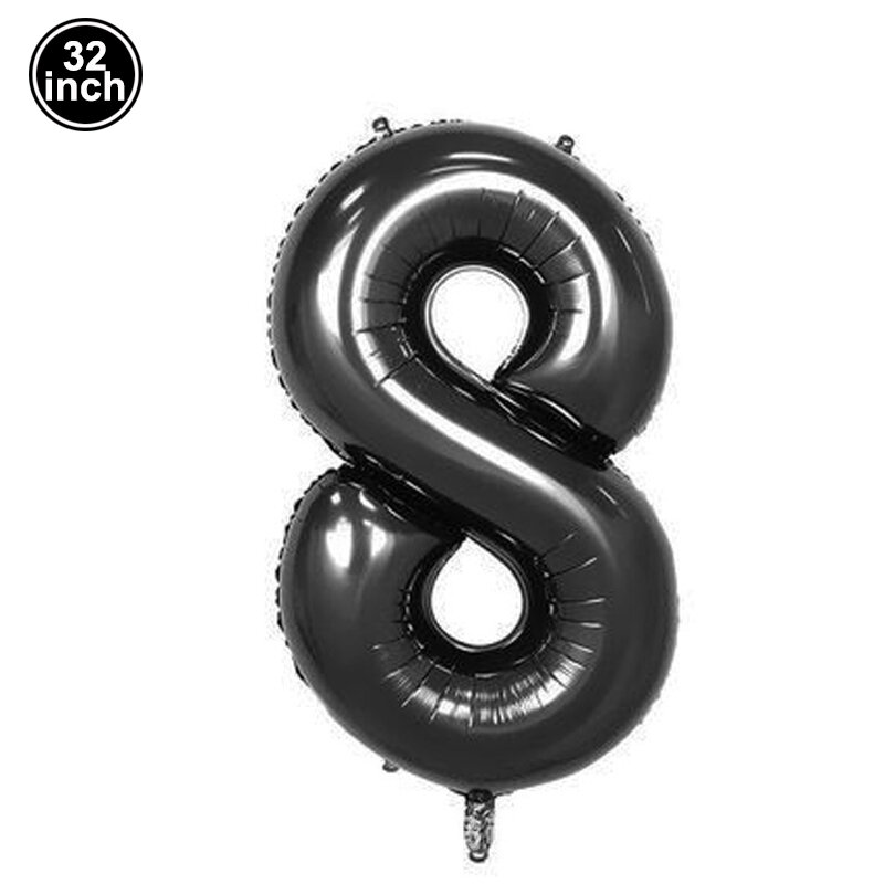 Número 8 balão 8 dígitos balões oito figura azul globo verde 8th aniversário grande rosa vermelha ouro preto colorido 32 polegada