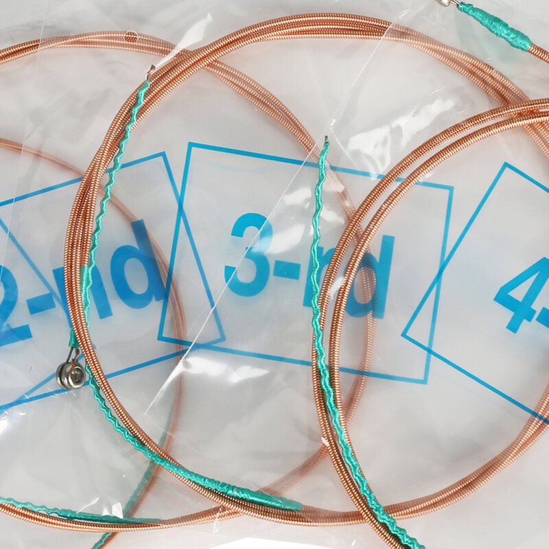 Kit completo de cordas para baixo acústico alice com 4 cordas, enrolado em liga de cobre hexagonal com núcleo revestido de prata e ponta esférica