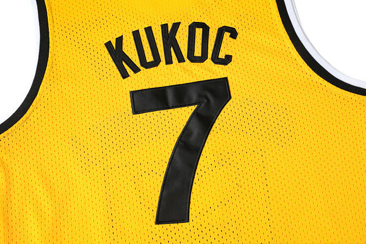 Jersey de baloncesto amarillo versión de la película No.7, ropa deportiva transpirable de secado rápido para exteriores, JUGOPLASTIKA 7, bordado KUKOC