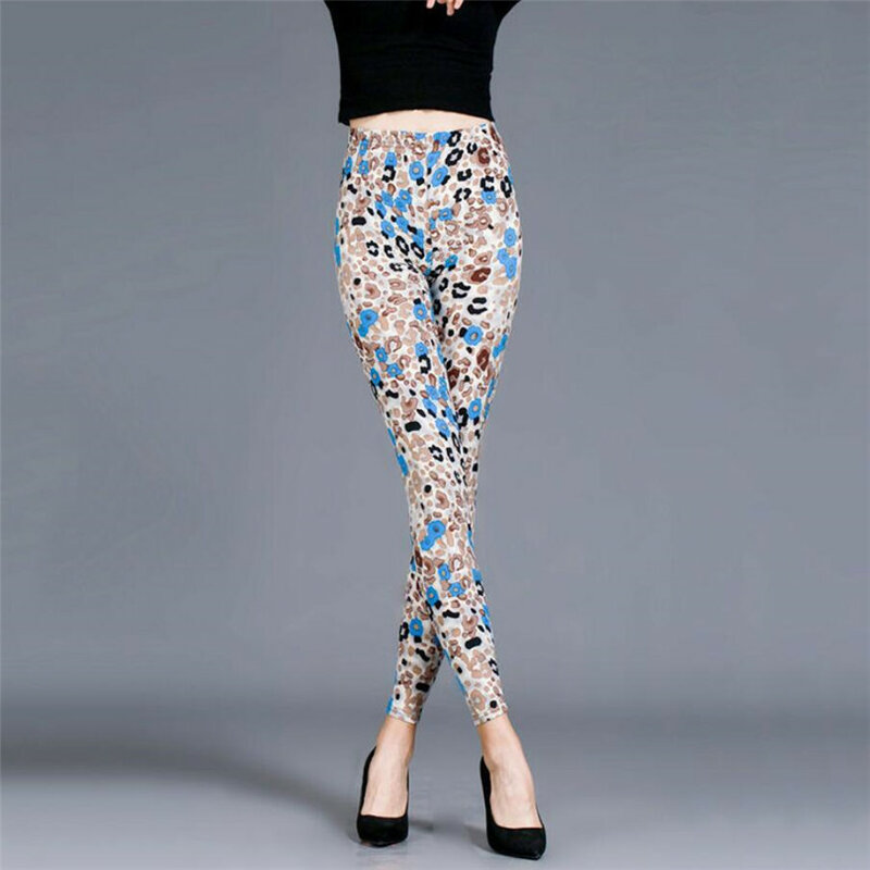 Женские леггинсы с градиентным принтом INDJXND, облегающие эластичные леггинсы для фитнеса, женские леопардовые штаны