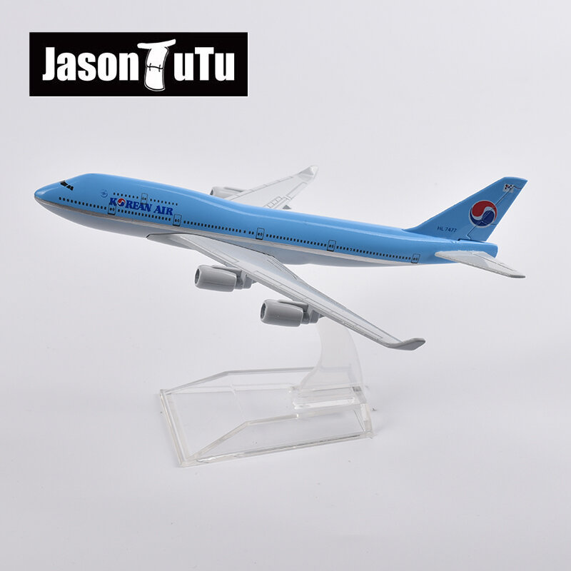 JASON TUTU-modelo de avión coreano Air Boeing 747, 16cm, Metal fundido a presión, escala 1/400, colección de regalo