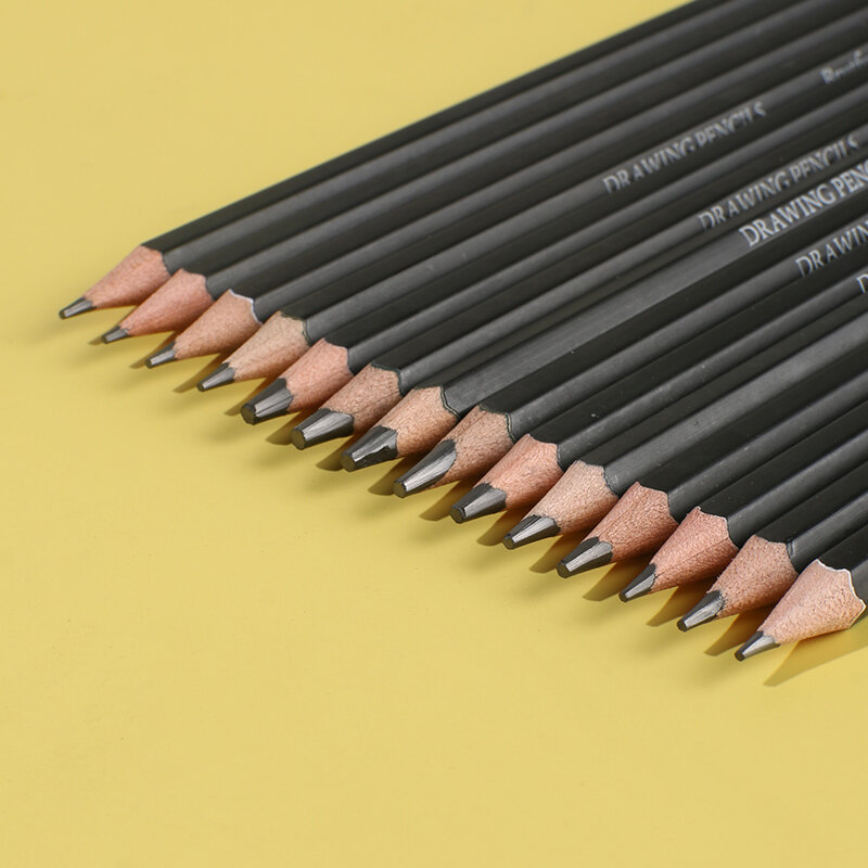 أقلام رسم احترافية من Brutfuner مكونة من 14 قطعة 4H 14B أقلام تلوين ناعمة قياسية مجموعة أقلام رصاص للمبتدئين أدوات فنية