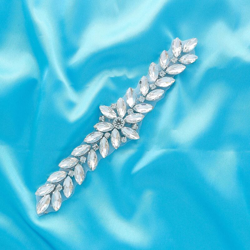 SESTHFAR – ceinture de mariée en cristal, avec des appliques en strass, Patch, argent, Rose, or, à coudre pour chaussures, robe