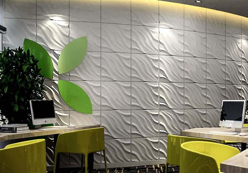 Art3d 50X50ซม.Plantfiber 3D กระเบื้อง-Flowing Wave ในดั้งเดิมสีขาว,ทาสีสำหรับห้องนั่งเล่นห้องนอนทีวีพื้นหลัง12กระเบื้อง