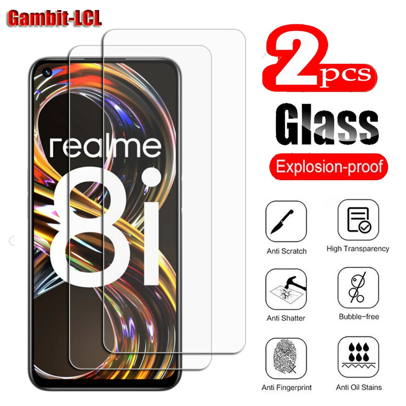 Realme 8i用強化ガラススクリーンプロテクター,9H HD,オリジナル,保護フィルム付き,6.6インチ,Realme8i,rmx3151用
