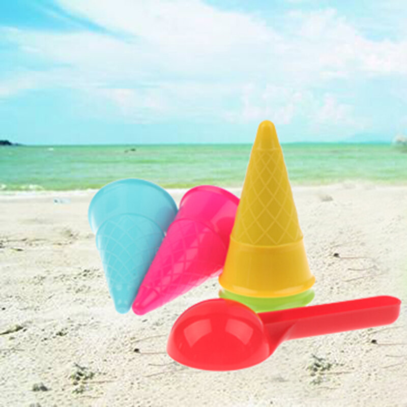 5 Buah/Lot Mainan Pantai Set Sendok Kerucut Es Krim Lucu Mainan Pasir untuk Anak-anak Pendidikan Montessori Musim Panas Set Permainan Hadiah