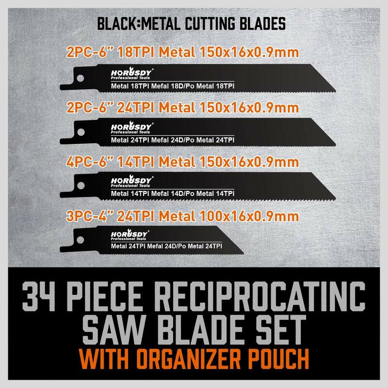 2022-34-piece  Reciprocating Saw Blade Set & Wood Pruning Reciprocating Saw Blades, Sawzall Saw Blades (New Reciprocatin