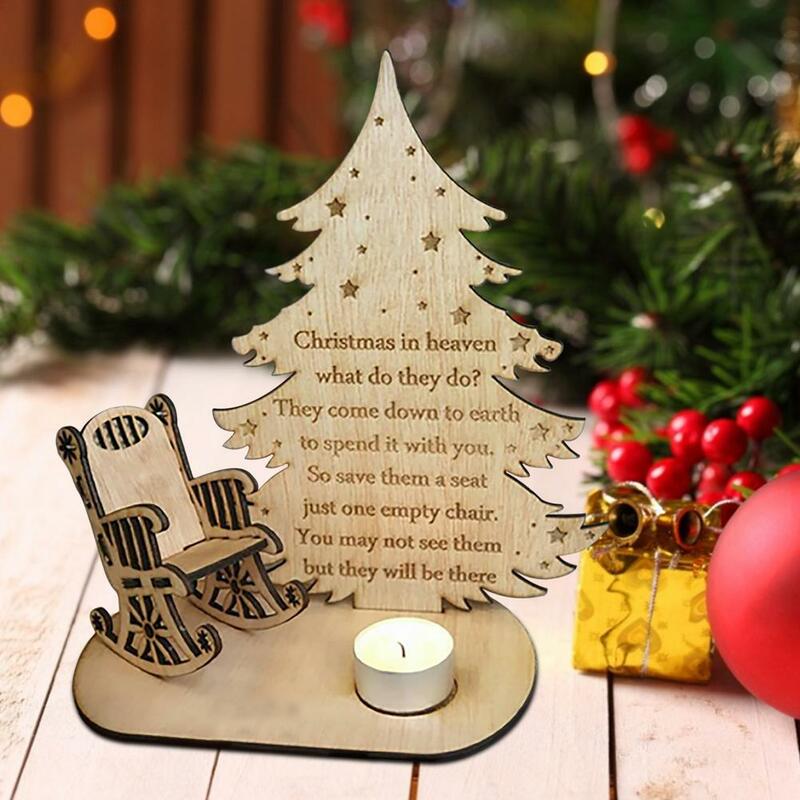Christmas Remembrance Candle Ornament To Remember Loved Ones,Merry Christmas In Heaven Memory Tealight Candlestick Holders