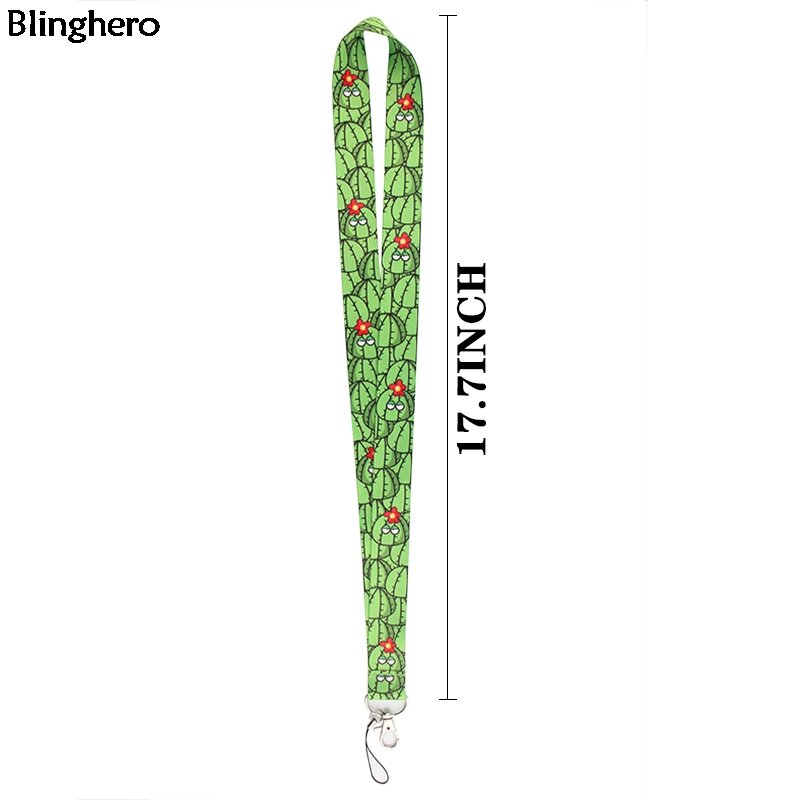 Blinghero nadruk z kaktusem smycz fajne klawisze telefonu gwizdek pasek smycz uchwyt na identyfikator moda prezenty dla przyjaciół rodziny BH0415