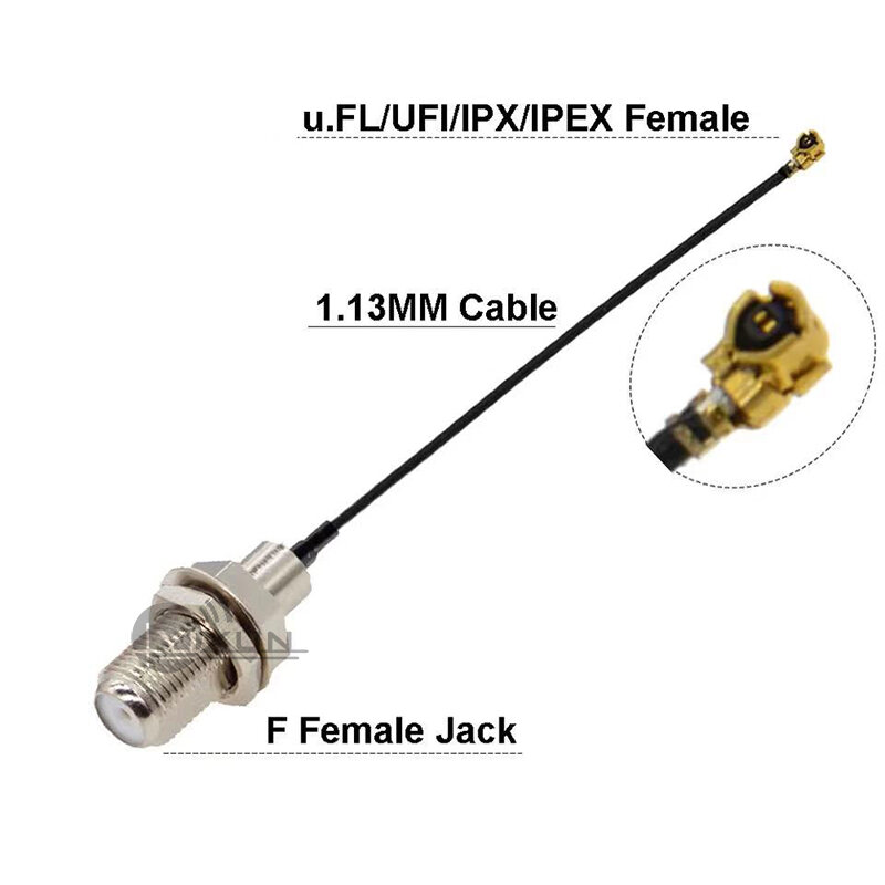 2 buah kabel ekstensi antena ekor babi koaksial Jack RF perempuan ke uFL/u.FL/IPX/IPEX-1 untuk modul 4G LTE EP06-E EG25-G