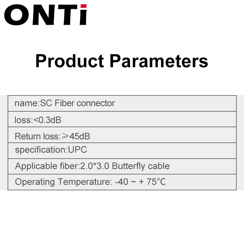 ONTi 50-400pcs Embedded SC UPC Fiber Optic Fast Connector FTTH Single Mode Optical Quick Connector SC Adapter Field Assembly