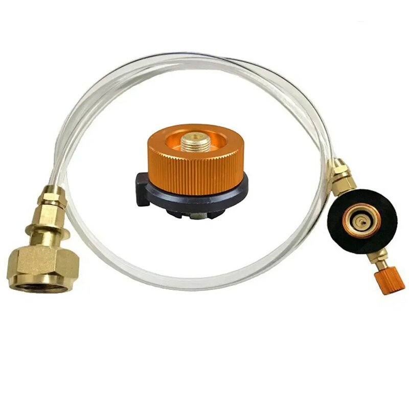 Zewnętrzny piec gazowy Adapter gazowy płaski zbiornik gazowy okrągły łącznik gazowy akcesoria do ładowania zestaw kempingowy