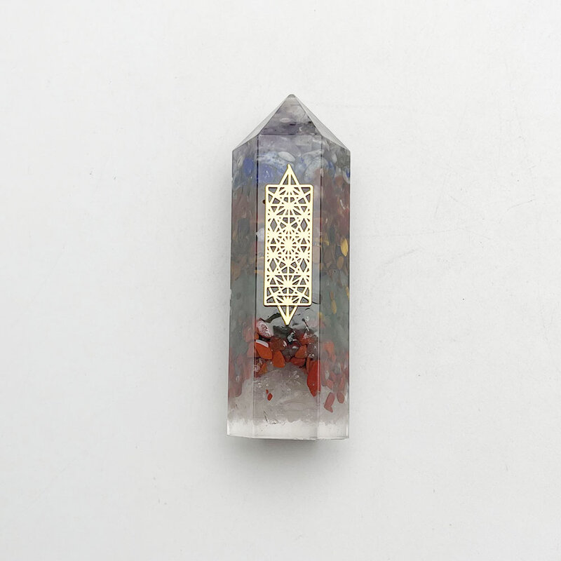 Moda colonna di cristallo Orgone 83x25mm 1pc retro Reiki guarigione colorata pietra naturale cuboid charms accessori spedizione gratuita