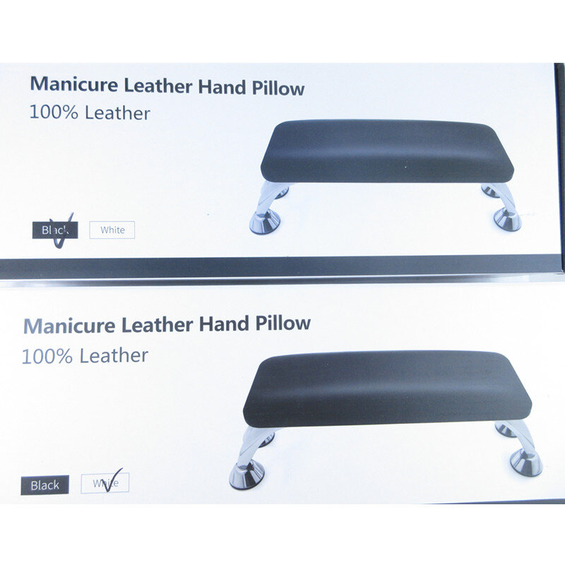 Superior Quality Black Genuine Leather Hand Pillow Rest Manicure Table Hand Cushion Pillow Holder Arm Rests Nail Art Stand 20#