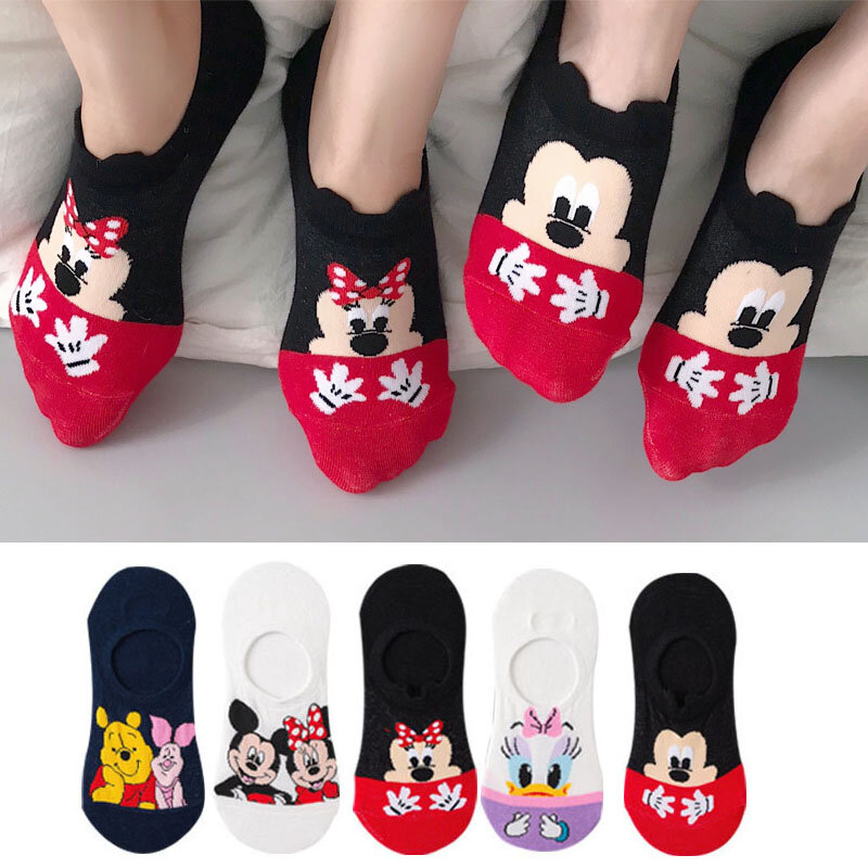 5 paia/lotto summer Casual Cute women Socks animal Cartoon Mouse Duck socks calzini divertenti invisibili in cotone taglia 35-41Dropshipping