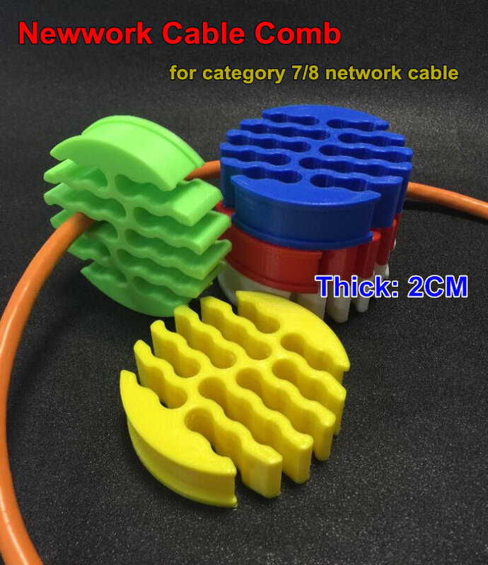 Armoire de réseau de routeur de 2CM d'épaisseur, catégorie 7/8 outil d'arrangement de câbles réseau, fil de gestion à 24 trous, peigne de câbles réseau