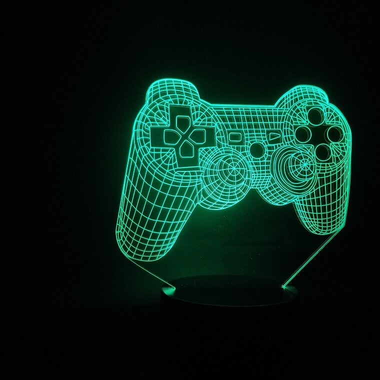 Fãs de jogo console lidar com dropship multi-color bateria operado para mesa led night light holograma 3d lâmpada bonita recompensa