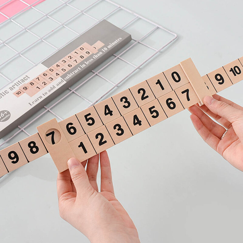 Matematica in legno aritmetica 1-10 aggiunta sottrazione righello di apprendimento righello di progettazione di binari scientifici giocattoli educativi per bambini regali per bambini