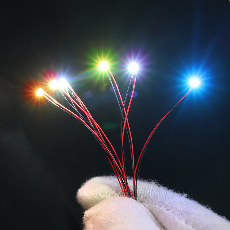 Micro Litz pour éclairage de jouets, lumière scintillante, LED clignotante filaire, modèles de lampes, train pré-soudé, Bling, SMD, 3V, 12V, 10 pièces
