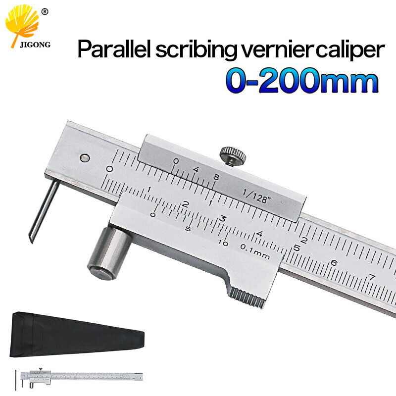 Calibrador Vernier de marcado con aguja de carburo, Regla de medición de marcado paralelo, herramienta de medición, 0-200mm