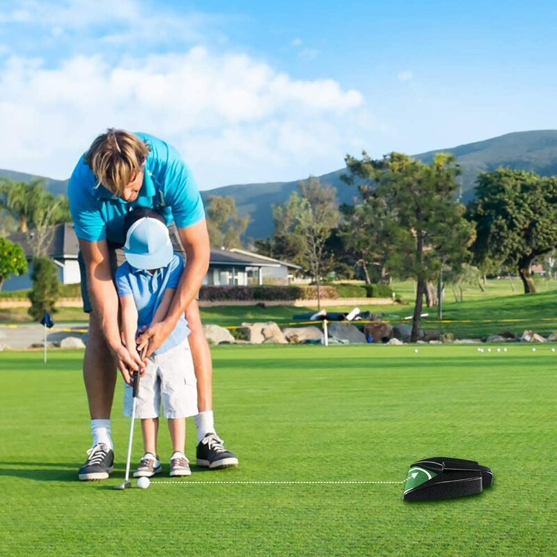 1 pz ritorno automatico Golf mettere tazza Golf Putter formazione aiuti Indoor/Office Golf pratica di ritorno automatico per mettere allenatore