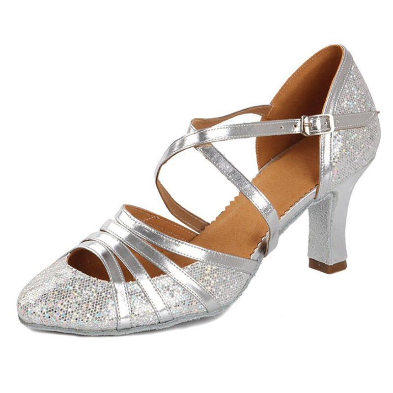 USHINE Ballroom Dance Shoes Women Glitter Modern Dance Shoes Salsa Ballroom Tango Latin Shoes