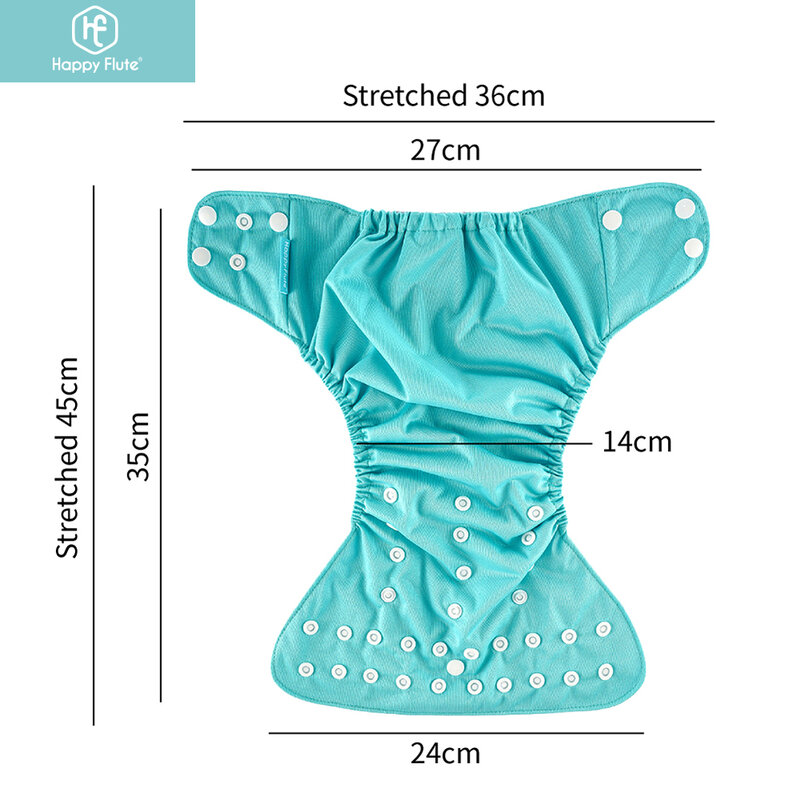 HappyFlute-pañal de tela reutilizable y lavable para bebé, pañal ecológico de bolsillo con bolsillo para bebé de 3 a 15kg, 1 unidad