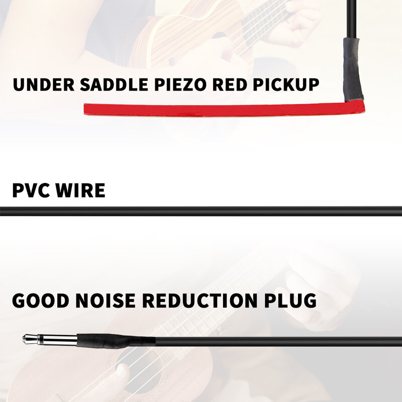 5pcs/1set Ukulele Piezo 50mm Red Rod Sensitive Under-Saddle Piezo Bridge Pickup Convenient To Use