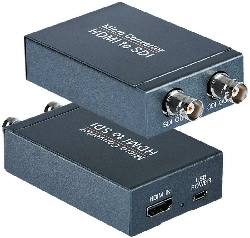 Micro convertisseur HDMI à SDI, une sortie HDMI en deux, Micro convertisseur (avec adaptateur d'alimentation, Audio intégré, Support HDMI 1.3)