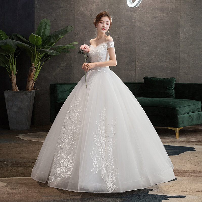 Suknia ślubna 2023 nowa seksowna dekolt w szpic suknia księżniczka w stylu Vintage suknia ślubna luksusowe koronkowe suknie ślubne Plus rozmiar