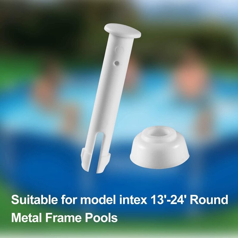 12 Pcs Kunststoff Pool Joint Pins & 12 Pcs Gummi Dichtungen für Intex Oberirdische Runde Rahmen Pool Teile 28270-28273 (2,36 In)