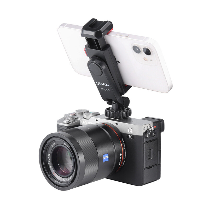 VIJIM-soporte giratorio de teléfono Ulanzi ST-06S, montaje de trípode con zapata fría, abrazadera de Clip para teléfono, vídeo Vlog, 360 °