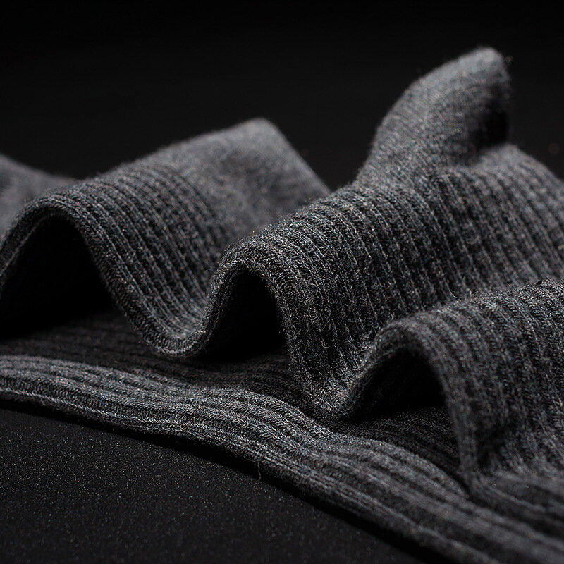 Calcetines térmicos de algodón para hombre, medias gruesas de alta calidad, cálidas, de negocios, color negro, para otoño e invierno, 1 lote de 3 pares