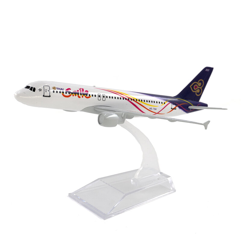 Modelos de aviones Airbus A320 THAI Smile, Avión de aleación de 16cm, juguete para niños, regalo para colección, 1/400