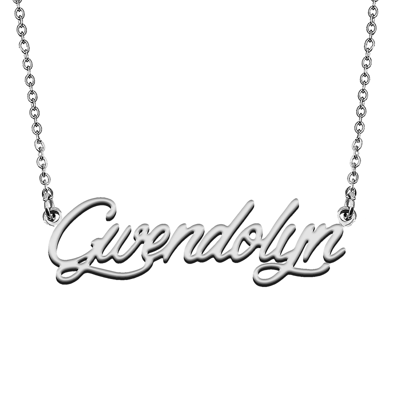 Gwendolyn – collier avec nom personnalisé, pendentif ras du cou personnalisé, cadeau de noël pour femmes et filles