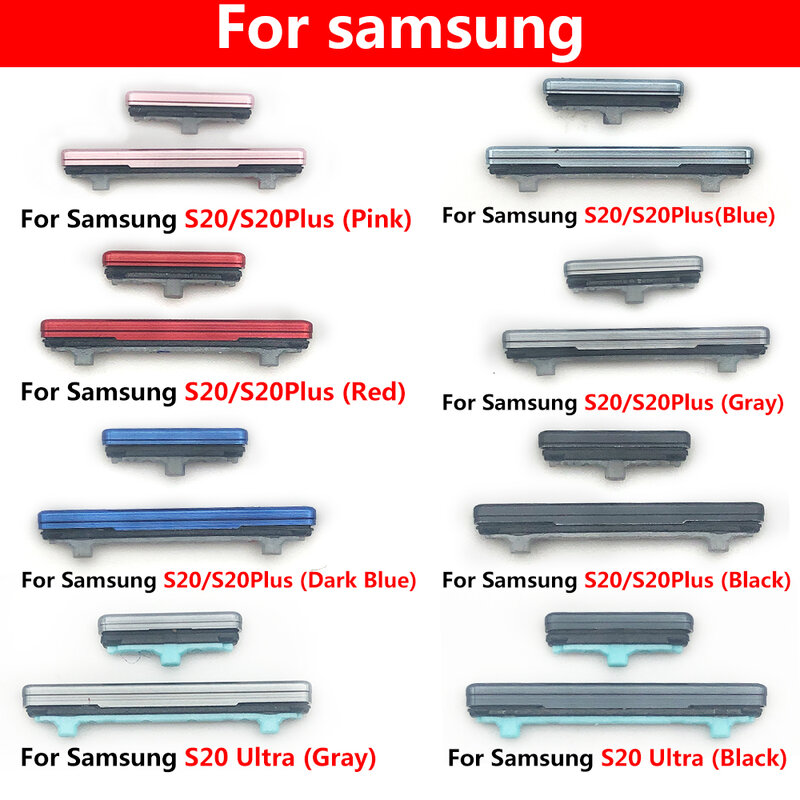 Botón de encendido y botón lateral de volumen para Samsung S20, S20 Plus, S20 Ultra, Fe S20, botón de plástico rnal, nuevo
