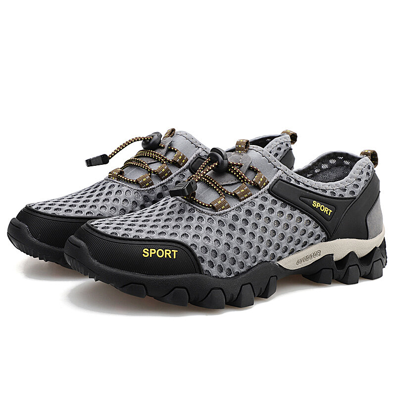 Zapatos deportivos de malla para hombre, zapatillas informales con aire acondicionado, desodorante transpirable para correr, para verano, novedad