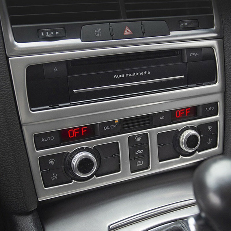 Décoration de panneau CD de Console de voiture, garniture de couvercle de cadre de levier de vitesse pour Audi Q7 2008-15 autocollants de couleur en Fiber de carbone accessoires d'intérieur