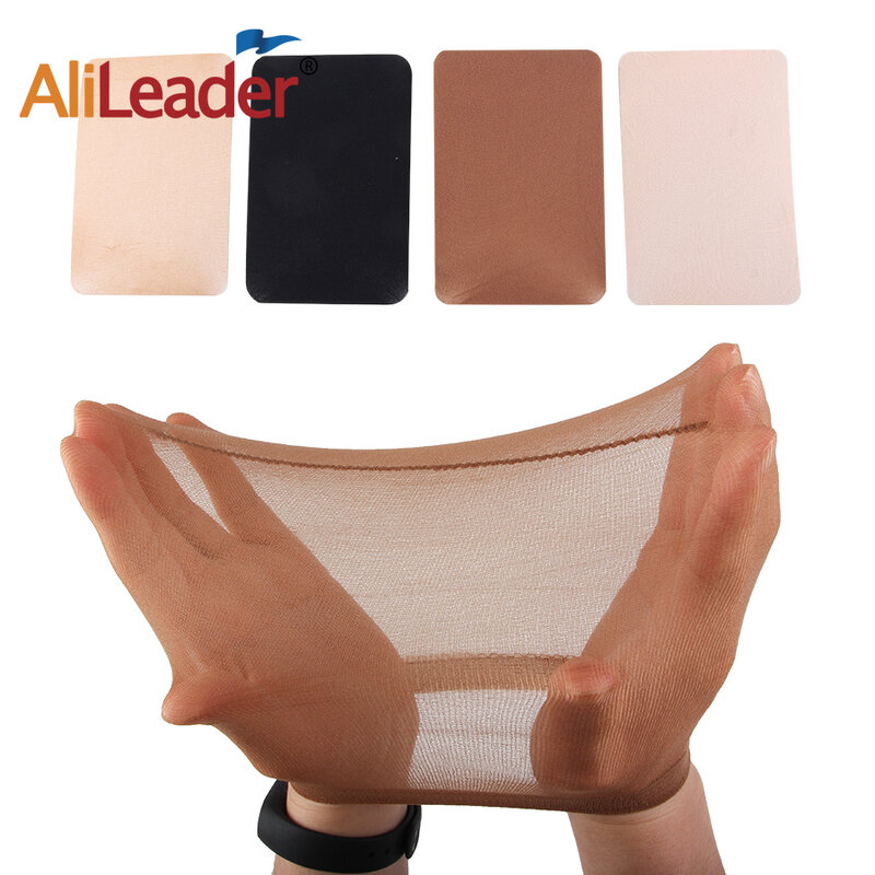 Alileader-Nylon Stretch Wig Caps, Meia Cap, Deluxe Cabelo Net para Weave, Malha, Elástico, Barato, 2Pcs