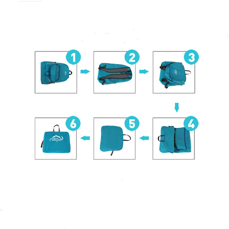 Plecak turystyczny INOXTO 16L wodoodporny lekki plecak składany, odpowiedni do podróży, biwakowania, biwakowania na zewnątrz, czapki z daszkiem