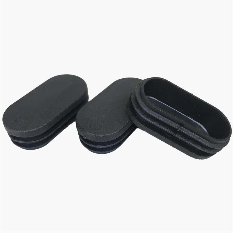 Embouts ovales rectangulaires en plastique noir, 5/10/20 pièces, bouchons de Tube, 15x30mm ~ 30x70mm